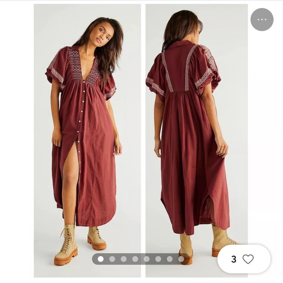 NWT Free People Samantha Shirtdress Embroidery Size Small reg $178 - Picture 2 of 6